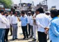 बीड शहरात बालेपीर मस्जिदजवळ रखडलेले सिमेंट रस्त्याचे काम सुरू