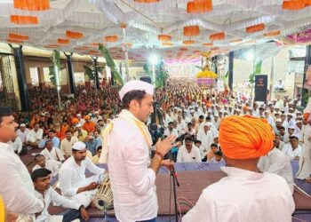 Beed : राजुरी येथील सप्ताहाची सांगता, लिंबागणेशच्या मयुरेश्वराचे विसर्जन